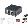 WayPonDEV NanoPi R76S Mini Router Ripetitore FriendlyWrt, LPDDR5 16 GB RAM 32 GB eMMC 6TOPS NPU RK3576 SoC con Al Modello, Doppia porta Ethernet 2.5G per IoT NAS Smart Gateway (TF Card Kit, con moduli WiFi, 4GB