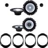 IPNOSIS Kit Casse Alpine SXE-1750S+SXE-1725S per Ford Fiesta 01-08, Focus 98-05, Fusion 02-08, KA 96-08, Puma 06+, Mondeo 89-07, Transit 94-06 + 2Sup.ant, 2Sup.post - IPNOSIS