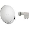 Electronic Megastore KIT PARABOLA ANTENNA SATELLITARE DA 80 CM SKY CONVERTITORE LNB 2 USCITE TWIN DVB-S