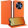 MOJIA Cover per Oukitel C5, [Forte Chiusura Magnetica] Case Portafoglio in Pelle PU Premium, Custodia a Libro per Telefono con Porta Carte. Arancia