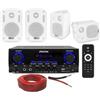 Prostore Italy KIT AUDIO FILODIFFUSIONE CON 4 CASSE BIANCHE O NERE + TELECOMANDO+50 METRI DI CAVO (CON 4 CASSE BIANCHE)