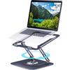 Transplant Supporto per Laptop da Tavolo Con Base Girevole a 360°, Regolabile in Altezza, Supporto Per Laptop in Alluminio, Compatibile con Laptop Macbook Pro 10-17 Pollici (Grigio)