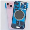Generico FRECS Back Cover Vetro SCOCCA Posteriore Adatta per iPhone 15 Completo + Magnete (Rosa)