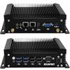 ROUAFWIT Mini PC i3 Fanless Industrial Computer Core i3-8130U Dual Lan, Win11 Pro Linux Mini Desktop PC, 8GB RAM 128GB SSD, 2RS232 COM, 4K HD, VGA, 4USB3.0, 4USB2.0, Auto Power On
