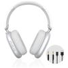 Sungive Cuffie Bluetooth 6.1 wireless 2025, con ANC & ENC, HiFi, microfono, uso con cavo e wireless, alta insonorizzazione, 30h autonomia, pieghevoli, USB, per telefono PC lavoro viaggio,Argento