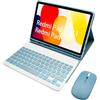 HLTOOP Custodia con Tastiera per Xiaomi Redmi Pad 2 11 Pollici 2025/SE 11 Pollici 2023, Tastiera Wireless Staccabile Retroilluminata A 7 Colori con Portapenne, Mouse per Tablet,Mist Blue