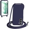 WenBaby Cover Compatible con Samsung Galaxy S22 Plus,Cellulare Girocollo Custodia con Cordino TPU Corda Silicone Case Bumper per Samsung Galaxy S22 Plus Custodia, Blu navy
