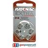 GWS-POWERCELL Rayovac - 6 batterie per apparecchi acustici n. 312 Zink Air Extra Advanced 180 mAh - blister da 6 pezzi (n. 312 Extra Advanced blister da 6 pezzi