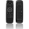 Lazmin112 Air Remote Mouse, giroscopio a 6 Assi Bluetooth 5.0 Tastiera QWERTY Fly Mouse, Adatto per Smartphone, Laptop, Smart TV