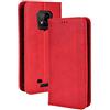 RonRun per Cover Ulefone Armor 8/8 Pro Custodia pieghevoli con Supporto Stand e Slot Porta Carte Case a portafoglio magnetica in pelle PU Adatto per Ulefone Armor 8/8 Pro rosso
