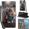 Haninsuze Cover per Xiaomi Redmi Note 13 Pro 5G Custodia Cover Pelle Libro Portafoglio con Porta Carte Magnetica Protezione Antiurto Cuoio Flip Case Custodia Cover per Redmi Note 13 Pro 5G, Gatto