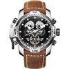 REEF TIGER Orologio Analogico Automatico Uomo con Cinturino in Pelle RGA3503-YBSB