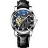 DAXIAOYU Orologio da uomo di lusso meccanico a carica automatica Tourbillon scheletro impermeabile da uomo orologi da polso da uomo orologio da polso maschile, Nero e argento., Lusso