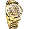 FORSINING Orologio meccanico automatico da uomo con lunetta a 12 lati diamantata e ingranaggi a vista e design Tourbillon, unico orologio da polso a maglia a rombo in acciaio inossidabile
