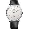 Lobinni Top Brand Ultra Sottile Automatico Meccanico In Acciaio Inox Calendario Moda Business Casual Orologio, Argento-bianco-L, Meccanico