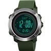findtime Orologio digitale da uomo con bussola, contapassi, barometro, altimetro, contatore alla rovescia, termometro, sport, militare