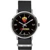 PRESTIGE & DELUXE Orologio da polso Lowell Tidy Roma Cinturino in tessuto - Quadrante 39 mm nero in confezione + portachiave calcio