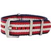 masar 22mm Premium NATO Dark Blue Red White - Brushed Steel Buckle - Men's Watch Strap - Watch Straps, Cinturini, Cinturino Orologio, Orologi - Blu Rosso Bianco Universal Watch Straps 22 mm