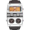Oulm 9525 Mens Watch analogico cinturino in pelle nera 3 sub-quadranti