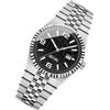 Generic Orologio da polso casual da uomo, 40 mm, impermeabile fino a 30 metri, con cassa in metallo, cinturino in acciaio, vetro temperato, fibbia, per uso quotidiano, lavoro, interni ed esterni, Nero , Refer