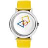 Aristo - Orologio da polso da donna in stile Bauhaus in diverse combinazioni di colori - 100 anni Bauhaus Jubliäum - Made in Germany, Bianco con nastro giallo, cinghia