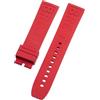 ROUHO Flessibile Gomma Cinturino Orologio Ricambio Resistente Sudore Bracciale Orologio per Breitling Superocean Blackbird-Rosso 20mm