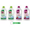Beni Culinari Chanteclair Lavatrice, confezione da 4 test, muschio bianco + Colorati, detersivo liquido per lavatrice, 28 lavaggi, 1260 ml + portachiavi in omaggio Beni Culinari