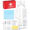 HW CASA Kit Piccolo Pronto Soccorso 42 pezzi,Kit Portatile Pronto Soccorso Trekking dal Peso Totale di 360g, Kit Pronto Soccorso Completo Adatto a Famiglie, Viaggi Brevi e Campeggio