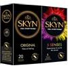 SKYN Original, Preservativi Morbidi Senza Lattice Pacco da 20 + 5 Preservativi SKYN Five Senses