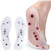 MEIION - Solette magnetiche per agopuntura per uomo e donna, 8 magneti, solette per agopressione per dolore ai piedi, massaggio e comfort, bianco, unisex, soletta