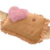 Bakaji Borsa Acqua Calda Elettrica con Tasche Scaldamani in Morbido Tessuto Peluche Decorazione Cuore con Spegnimento Automatico (Beige)