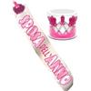 realGOOS fascia con scritta SPOSA DELL'ANNO e coccarda pisello per la festa hot di addio al nubilato gadget per adulti 18+ e corona