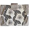SalGiu Copriforno Cucina in Cotone Varie Fantasie Imbottito Chiusura a Strappo Shabby Chic 50x35cm (Cerchio (Grigio))