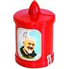 Fatigati 10 Candele A LED Padre pio Luce VOTIVA LUMINO VOTIVO Antivento 10 CM Rossi