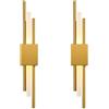 NICRX 2 Pezzi Lampada da Parete LED Moderna Oro,Applique Verticale Geometrica in Metallo con Diffusore in Acrilico,Illuminazione da Interni Minimalista per Camera,Soggiorno,Corridoio,(2 pz-Sinistra)