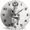 Horienteeon The Donkey Reading the Newspaper Orologio da parete rotondo in legno silenzioso senza ticchettio 25 cm, orologio da parete in stile rustico per camera da letto, cucina, casa, soggiorno,