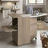 Linea Azzurra Mobile con Asse da Stiro Pieghevole Mobile da Stiro in Legno Nobilitato Melaminico 89x57x44 cm con Cassetti Contenitori e Ruote Made in Italy