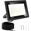 Monucep Faretto LED per esterni, 50 W, dimmerabile, 3000 K/4000 K/6500 K, IP65, impermeabile, per giardino, cortile, garage, [classe energetica E]