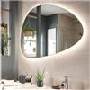 STYLE GLASS Specchio Bagno con Luce Led ARGO 80x54 cm - Specchio da Parete - Specchio con Luci 4000K - Specchio LED Moderno - Retroilluminato Luce Bagno