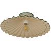 VANNI LAMPADARI- Plafoniera Soffitto Plissè, Lampadario Soggiorno in Ceramica, Plafoniera Bagno Decorata a Mano, Lampadario Camera da Letto Artigianale, Plafoniera Parete, 40 cm, verde
