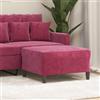 Gecheer Poggiapiedi,Pouf,Poggiapiedi Salotto,Poggiapiedi Ottomano,Sgabello Rettangolare per Sedia, Soggiorno, Divano, Ingresso, Camera da Letto, Rosso Vino 70x55x41 cm in Velluto