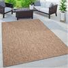 Paco Home Tappeto Cucina Da Esterno Salotto Moderno Balcone Terrazo Motivo Boho Monocolore Screziato, Dimensione:80x150 cm, Colore:Beige
