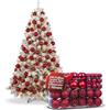 Avilia 100 Palline Natalizie Rosse Opache Lucide e Glitterate in 2 Misure per Decorazioni Natalizie Sicure e di Effetto, Ideali per Albero di Natale e Addobbi di Casa Infrangibili