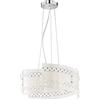 Trio Leuchten TRIO 307700300 - Lampadario a Sospensione con Cristalli, 3 x E27, 40 W, Diametro 50 cm, Lunghezza 150 cm, Vetro Satinato Bianco