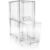 XWYWX 2 Pezzi Cassetti Impilabili Trasparenti, Organizer Plastica Alta Resistente Modello Alto per Cosmetici, Bagno, Cucina, Sottolavello, Dispensa, Armadio, Contenitori Multiuso