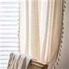 USTIDE Tenda in Voile Boho, 150 x 220 cm, lavorata a maglia, trasparente, con nappe per filtraggio della luce, tende a rete in stile country per camera da letto e soggiorno, 1 pannello, bianco