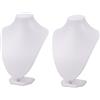 PH PandaHall 2pz Busto Espositore per Collane Bianco Espositore per Gioielli per Collana Legno, 3D Collana a Catena Modello Busto per Gioielli Girocolli Pendenti Catene e Collane, 25x17cm