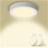 Yexati 2 Pezzi Plafonieraiera LED Soffitto Circolare 15W 1800LM, Plafoniera Superficie LED 4500K Bianco Neutro, Driver Incluso. IP44 Angolo 120 para Dormitorio Cocina Salon Baño Comedor 170 * 28Hmm