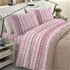 BANZAII TEXTILE INNOVATOR ONLINE Banzaii Completo Lenzuola Francese Invernale in Flanella Felpate 100% Cotone Anti-Pilling Francese Simona Rosa