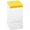 OMADA Design Contenitore Confettata per Confetti o Caramelle, Tipo Mattoncino, in Plastica Trasparente e Coperchio Colorato - 1500 ml - 10x10x20,5 cm